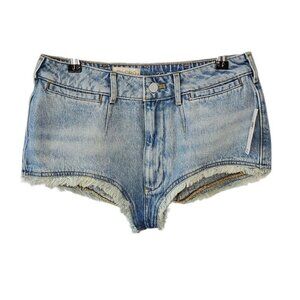 Anthropologie Pilcro Womens Micro Mini Denim Shorts Size 27 Cut Off Fray Hem NWT